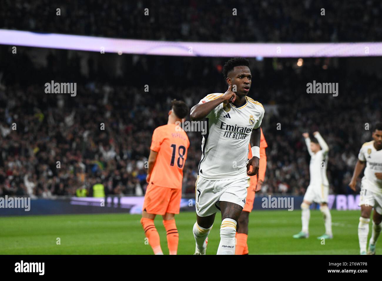 November 11, 2023, Madrid: Match between Real Madrid and Valencia FC as part of La Liga at Santiago Bernabeu on November 11, 2023, in Madrid, Spain. (Photo by Sara AribÃ³/PxImages) (Credit Image: © PX Imagens via ZUMA Press Wire) EDITORIAL USAGE ONLY! Not for Commercial USAGE! Stock Photo