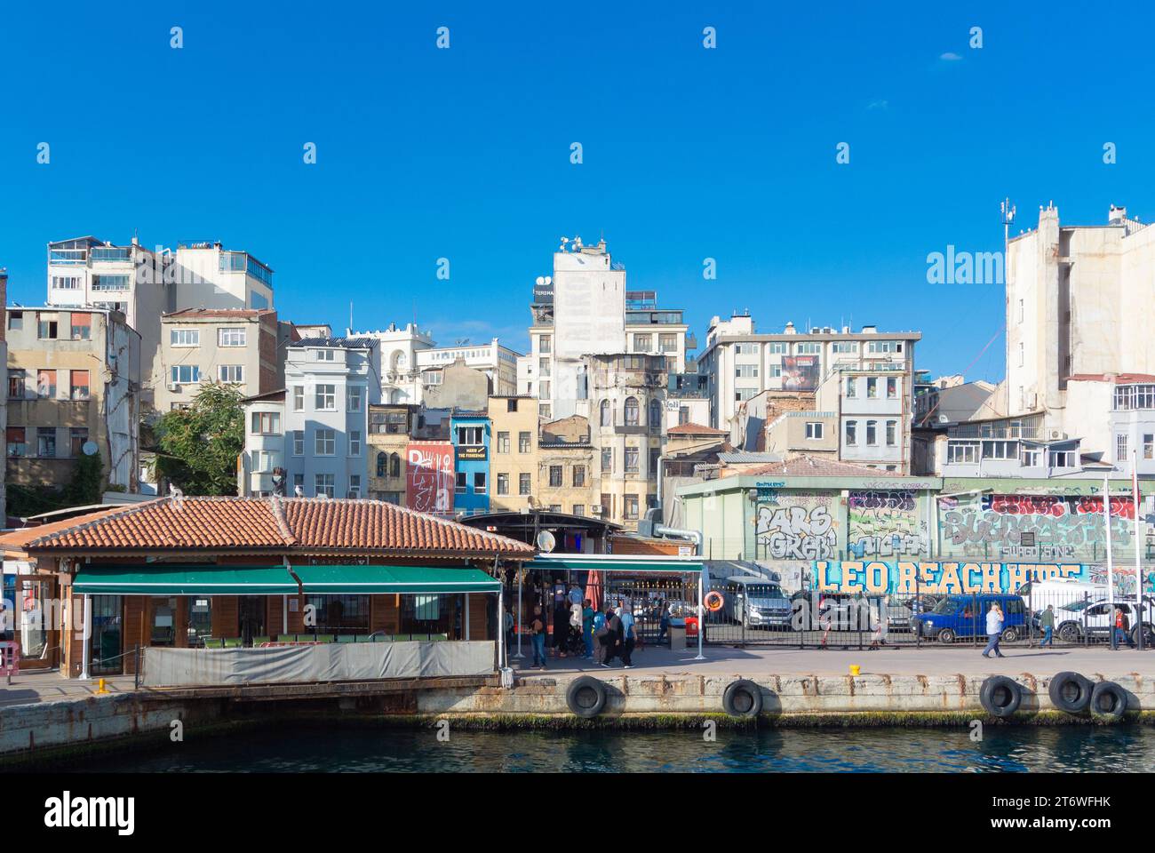 Istanbul, Turkey, The architecture of Karakoy iskelesi ferry terminal ...