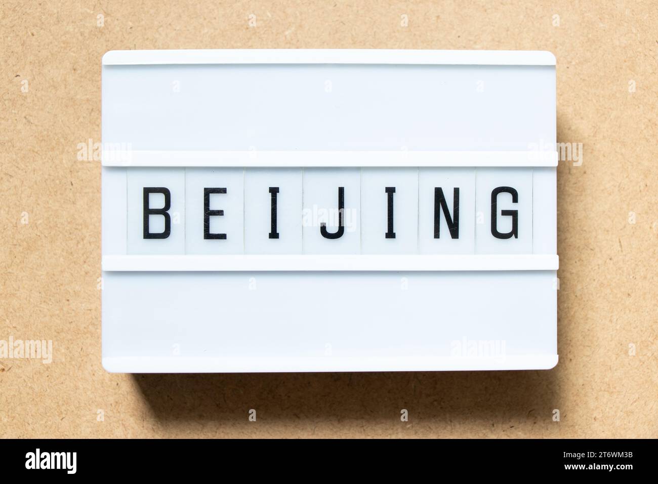 Lightbox with word beijing on wood background Stock Photo