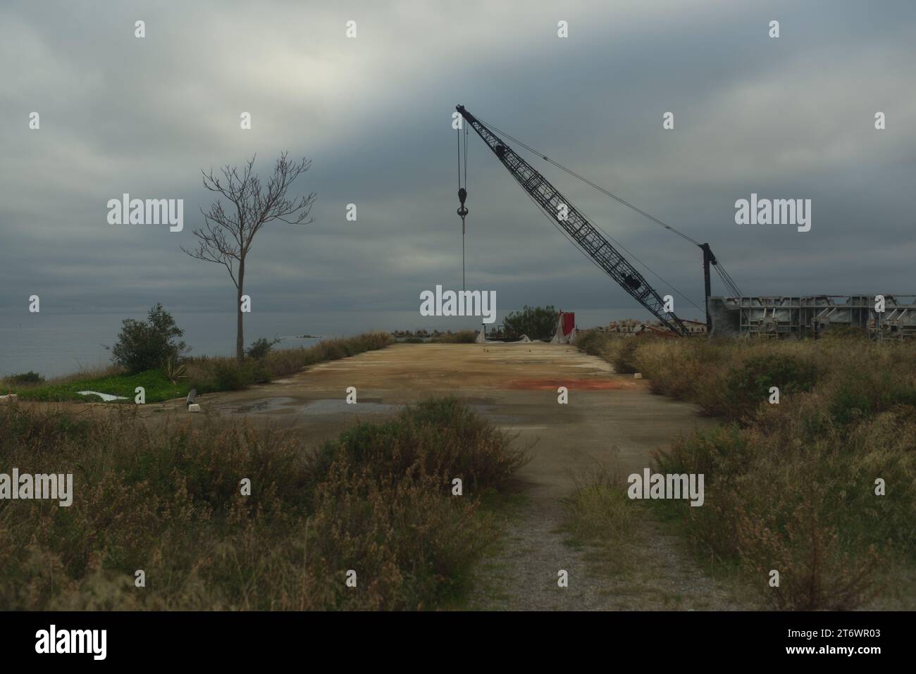 Ospedaletti Ligure, Italia - Abandoned construction site. Moments of meditation Stock Photo