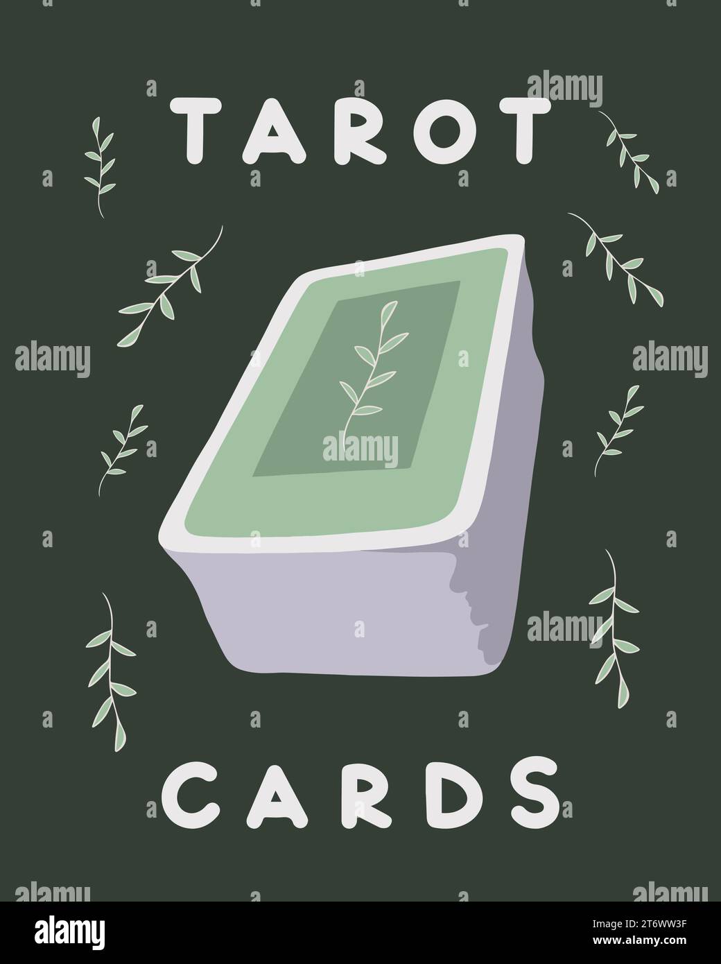 Vector isolated illustration of tarot card deck. Prediction of the