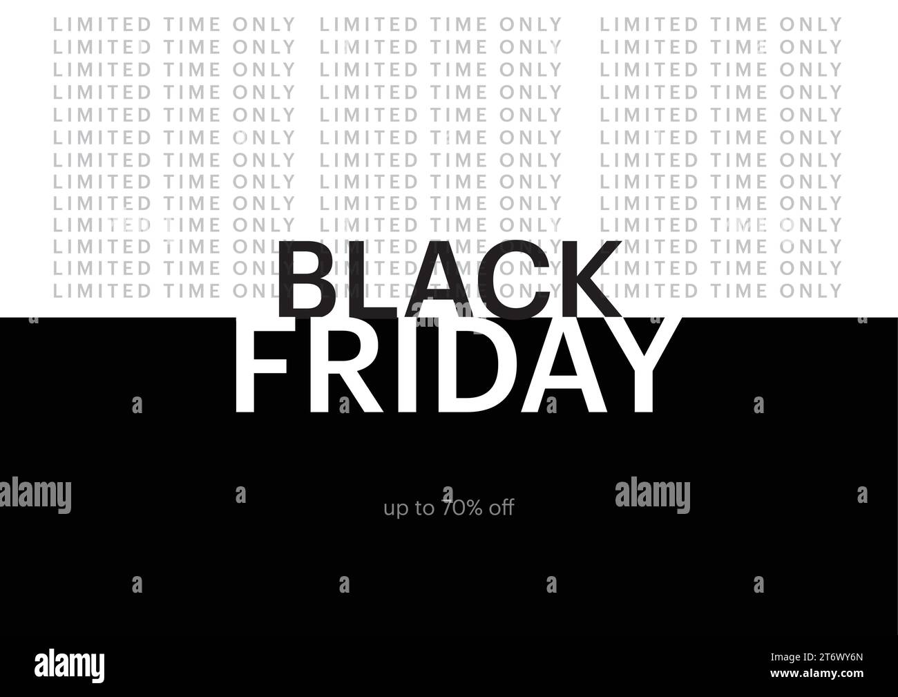 Black friday sale banner in vector format/ 70%, 60 % off Stock Vector
