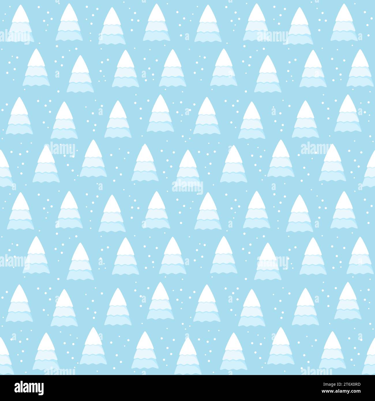 Blue seamless pattern with Christmas trees. Flat vector illustration ...