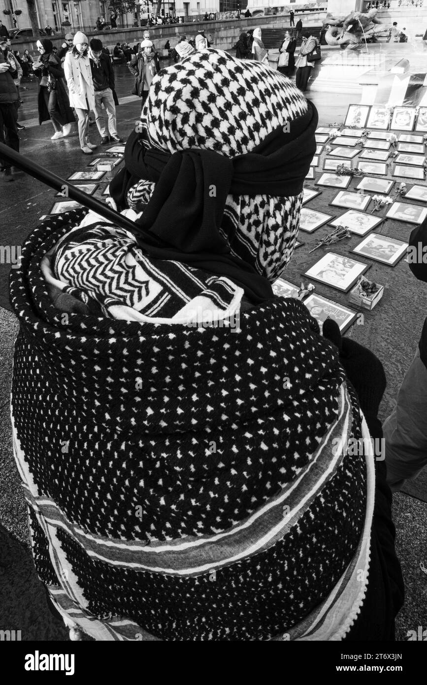 Palastinian protests in Trafalgar Square, London, England, UK Stock