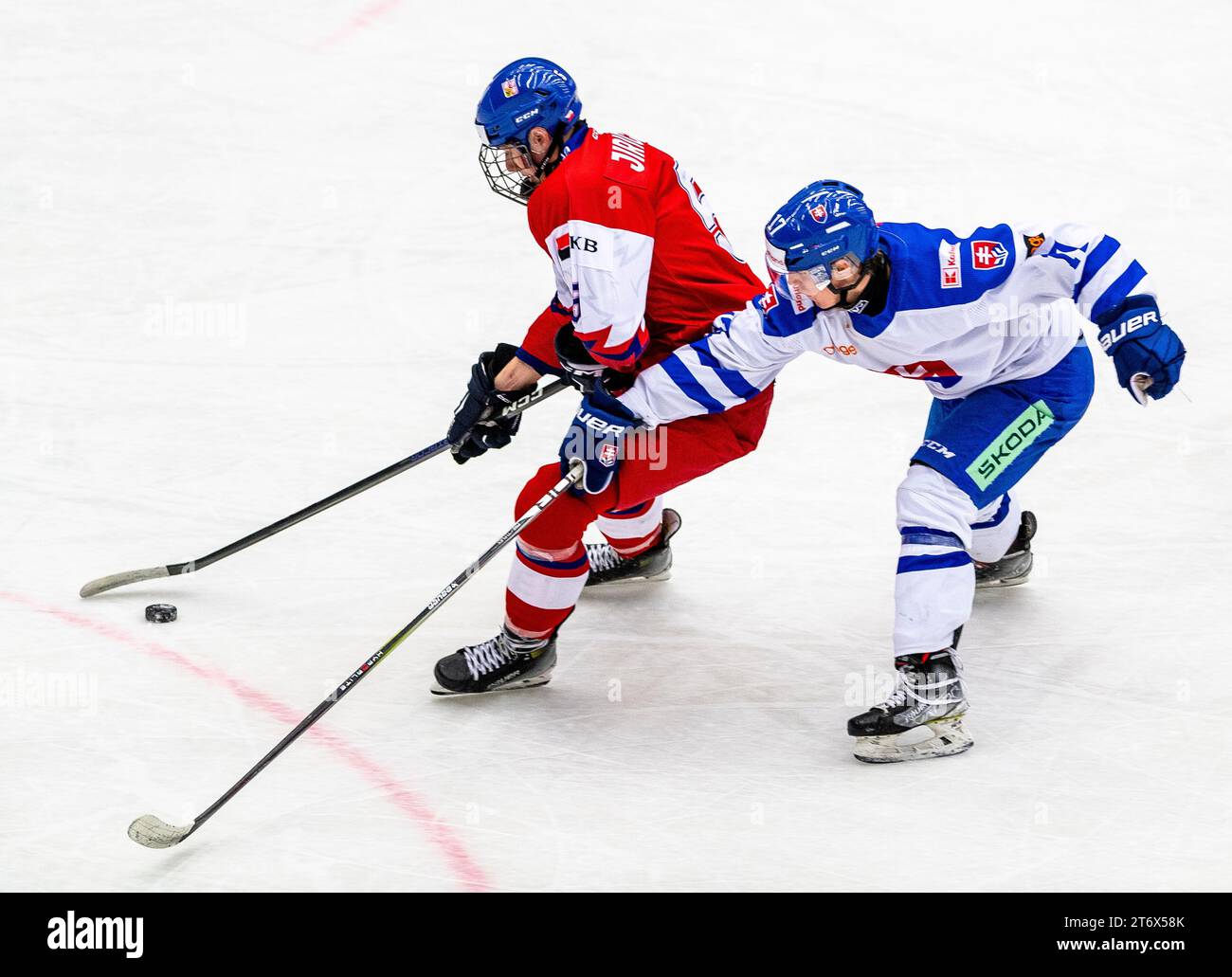 From left Czech Adam Jiricek, Patrik Gabriel of Slovakia in action