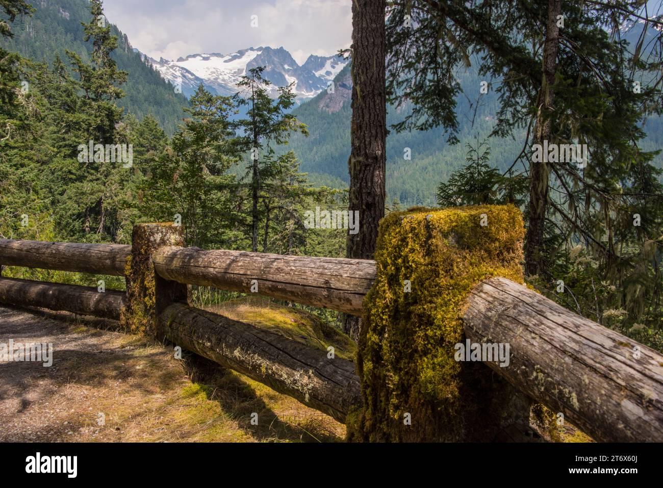 Scenic landscape from an overlook on Cascade River road, north cascades ...