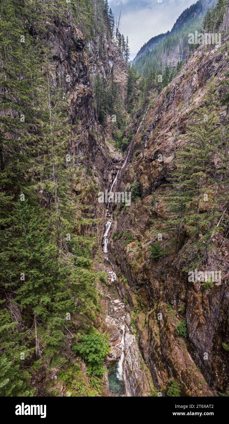 Vertical Format Image Of Gorge Creek Falls A Long Beautiful Waterfall