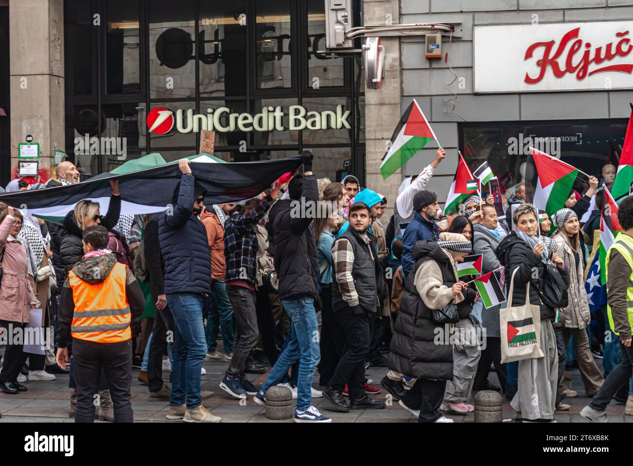 Thousands rally in Sarajevo in support of Palestine Stock Photo
