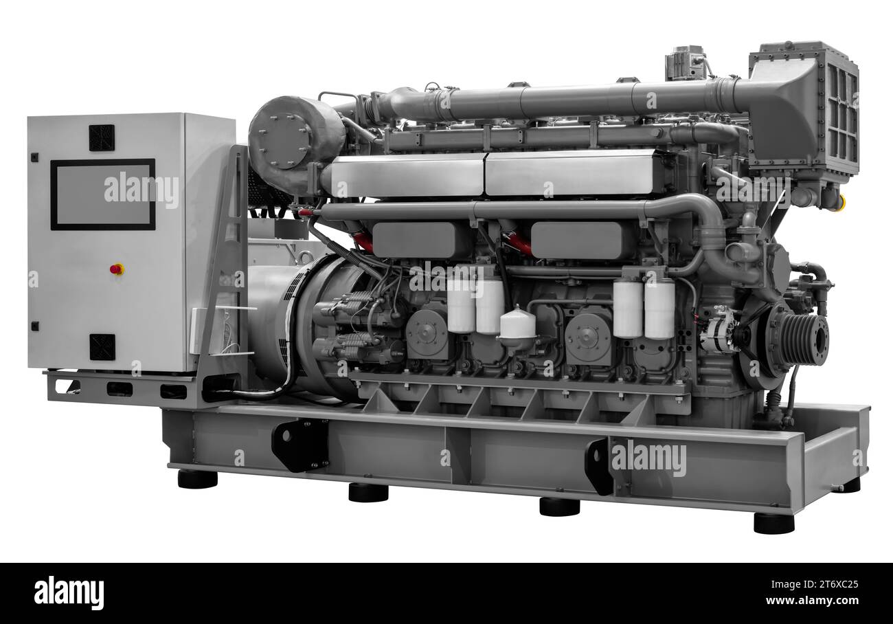 A very large electric diesel generator, Emergency power supply. Powered
