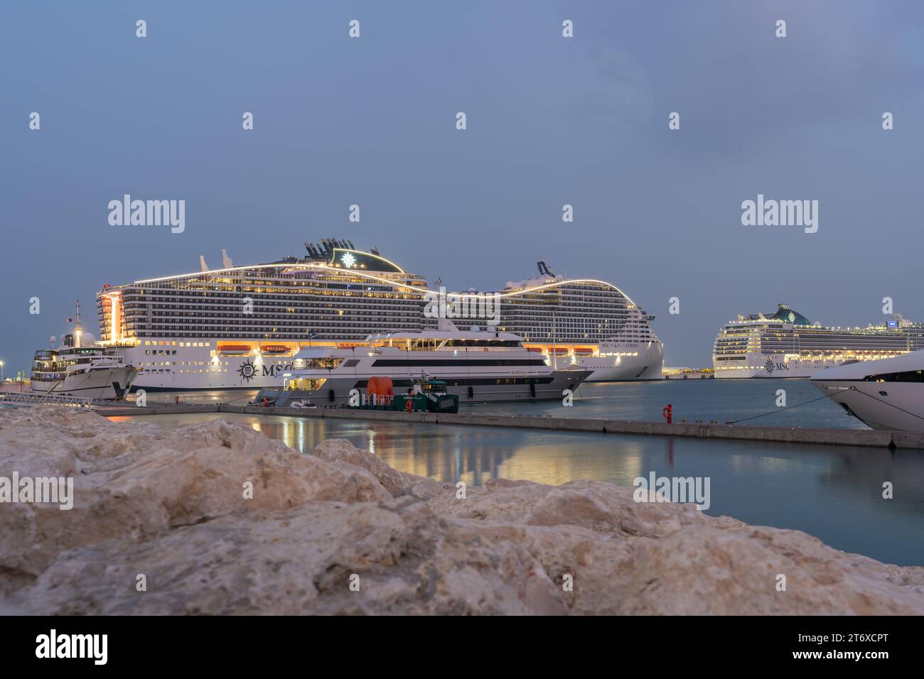 Doha, Qatar - December 20, 2022: The MSC Poesia cruise ship hotel ...