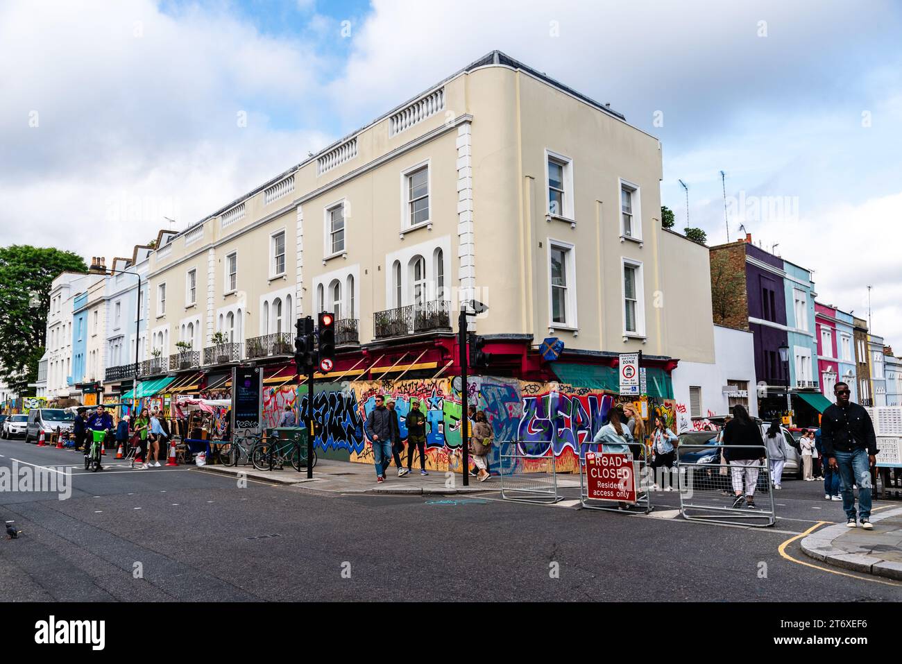 London, UK - August 26, 2023: Portobello Road Market, a famous antiques street in Notting Hill. Stock Photo