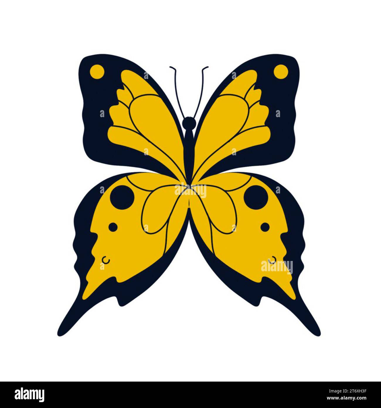 illustration of bright butterflies on a white background Stock Photo ...