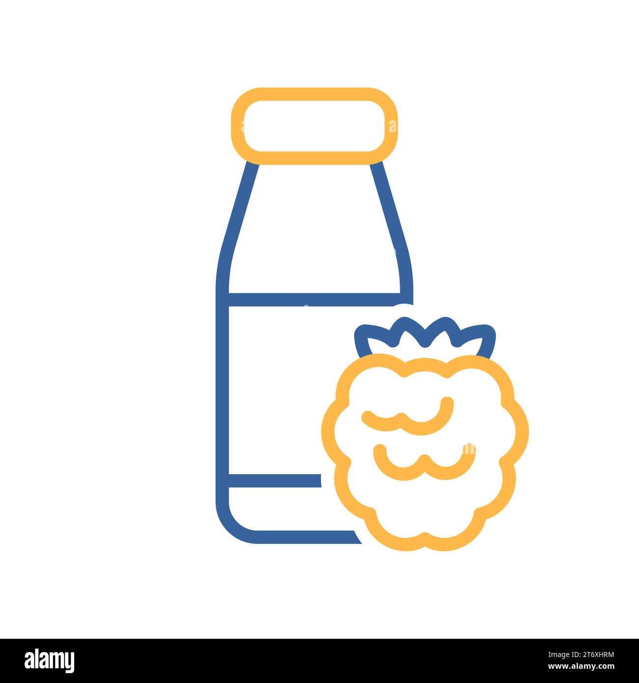 Greek yogurt and raspberries Stock Vector Images - Alamy