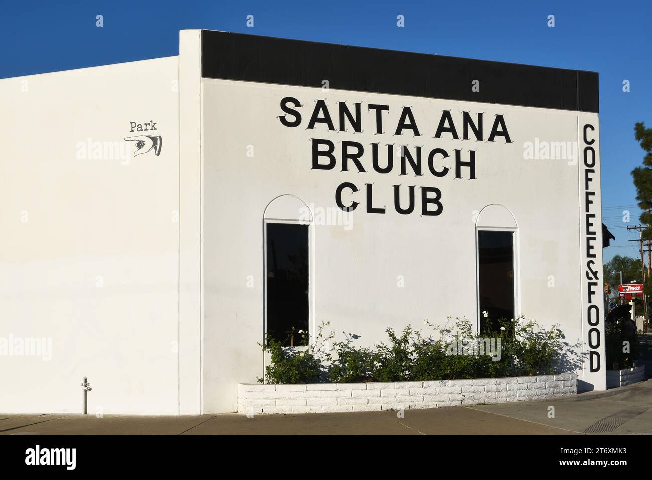 SANTA ANA, CALIFORNIA - 11 NOV 2023: Santa Ana Brunch Club on Edinger Avenue offers a whimsical homemade everything twist on brunch classics. Stock Photo