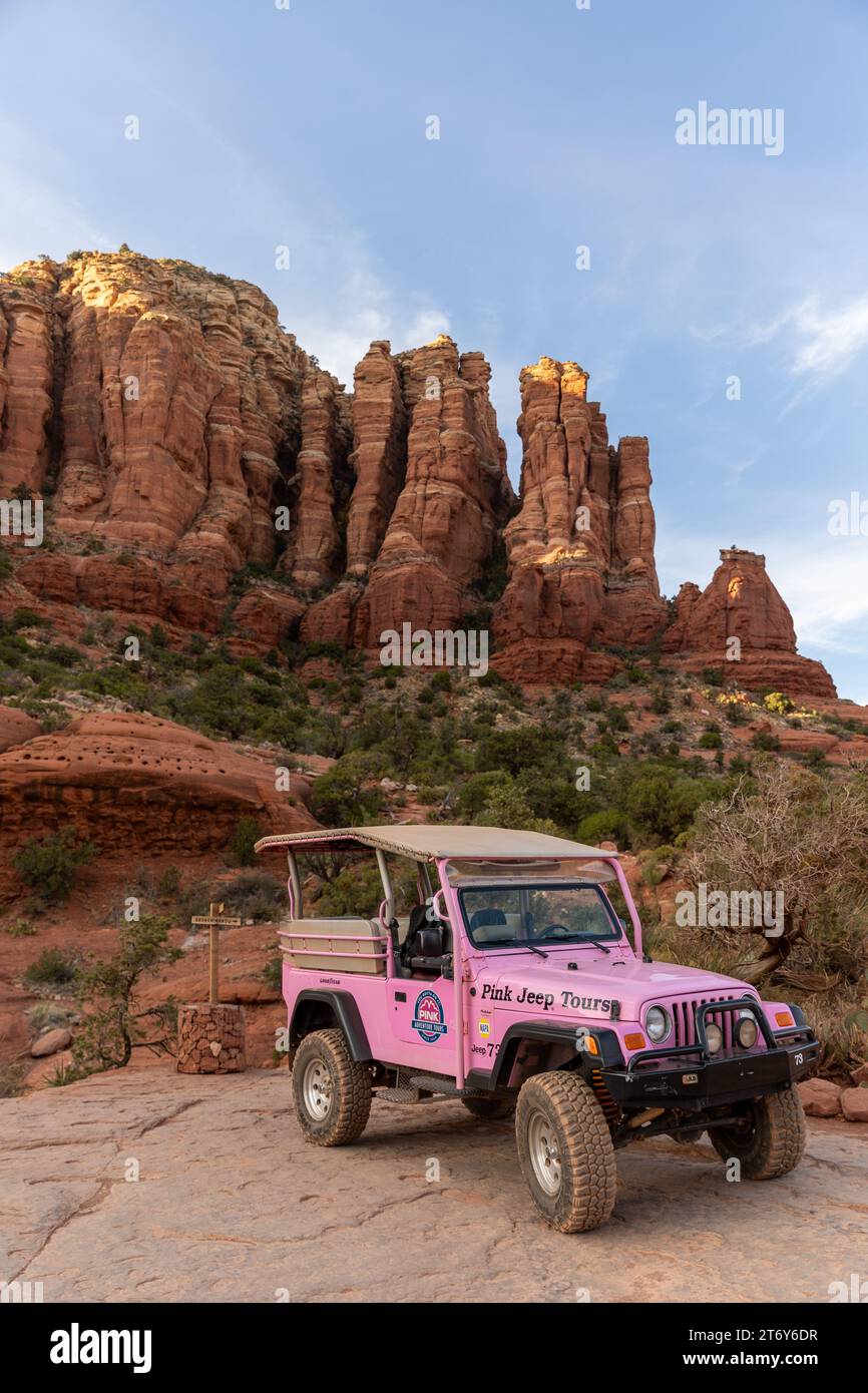 Pink Adventure Tours famous Pink Jeep Tour, Sedona, Arizona Stock Photo