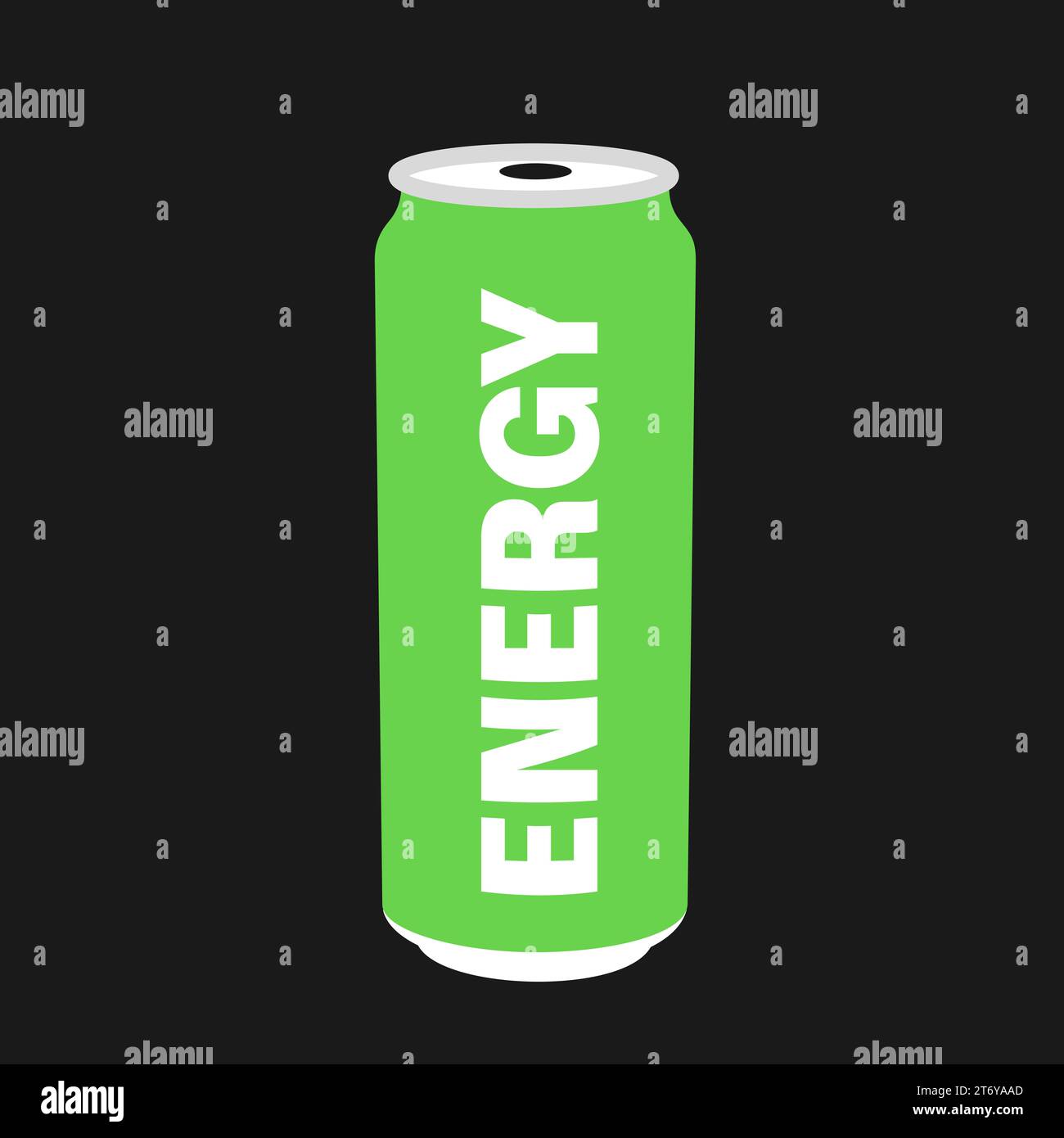 Energy drink green can with stimulant. Vector illustration isolated