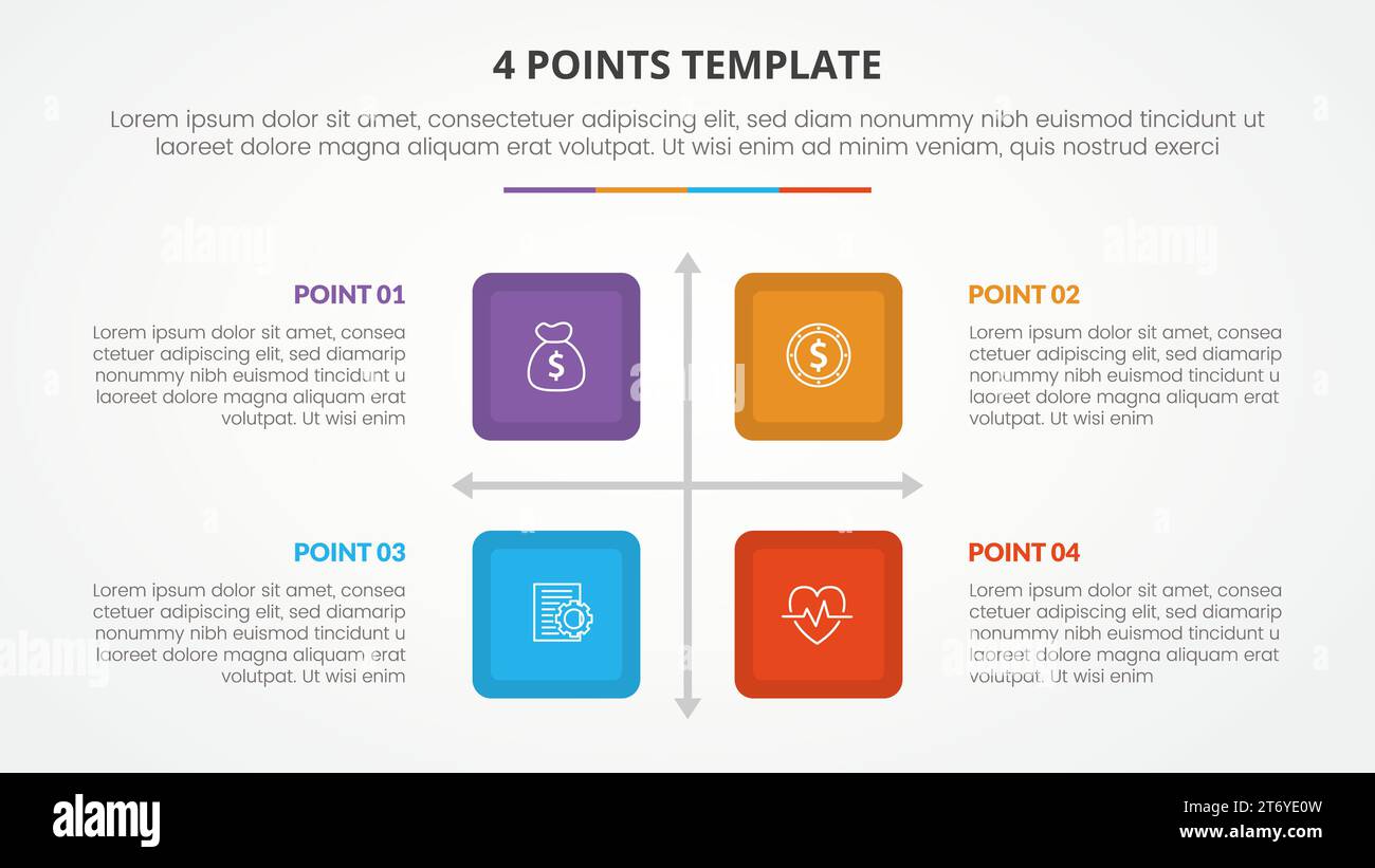 4 points stage template infographic concept for slide presentation with ...