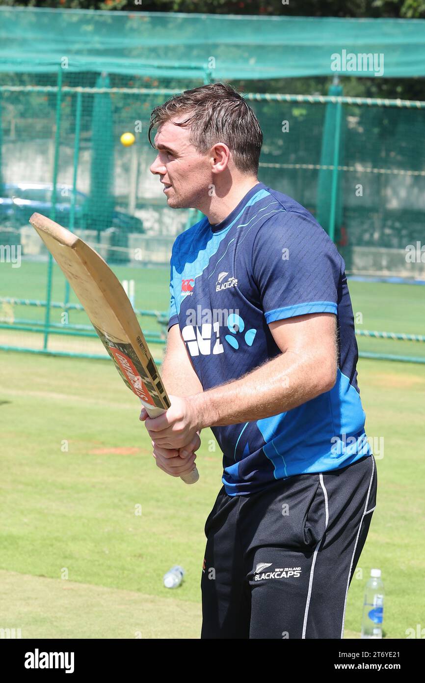 November 11, 2023, Bangalore, Karnataka, INDIA: ICC Menâ€™s Cricket World Cup INDIA 2023: .Practice session of NZ, India & Ireland took place today. Some pics from the same..NZ Captain Tom Latham (Credit Image: © Seshadri Sukumar/ZUMA Press Wire) EDITORIAL USAGE ONLY! Not for Commercial USAGE! Stock Photo