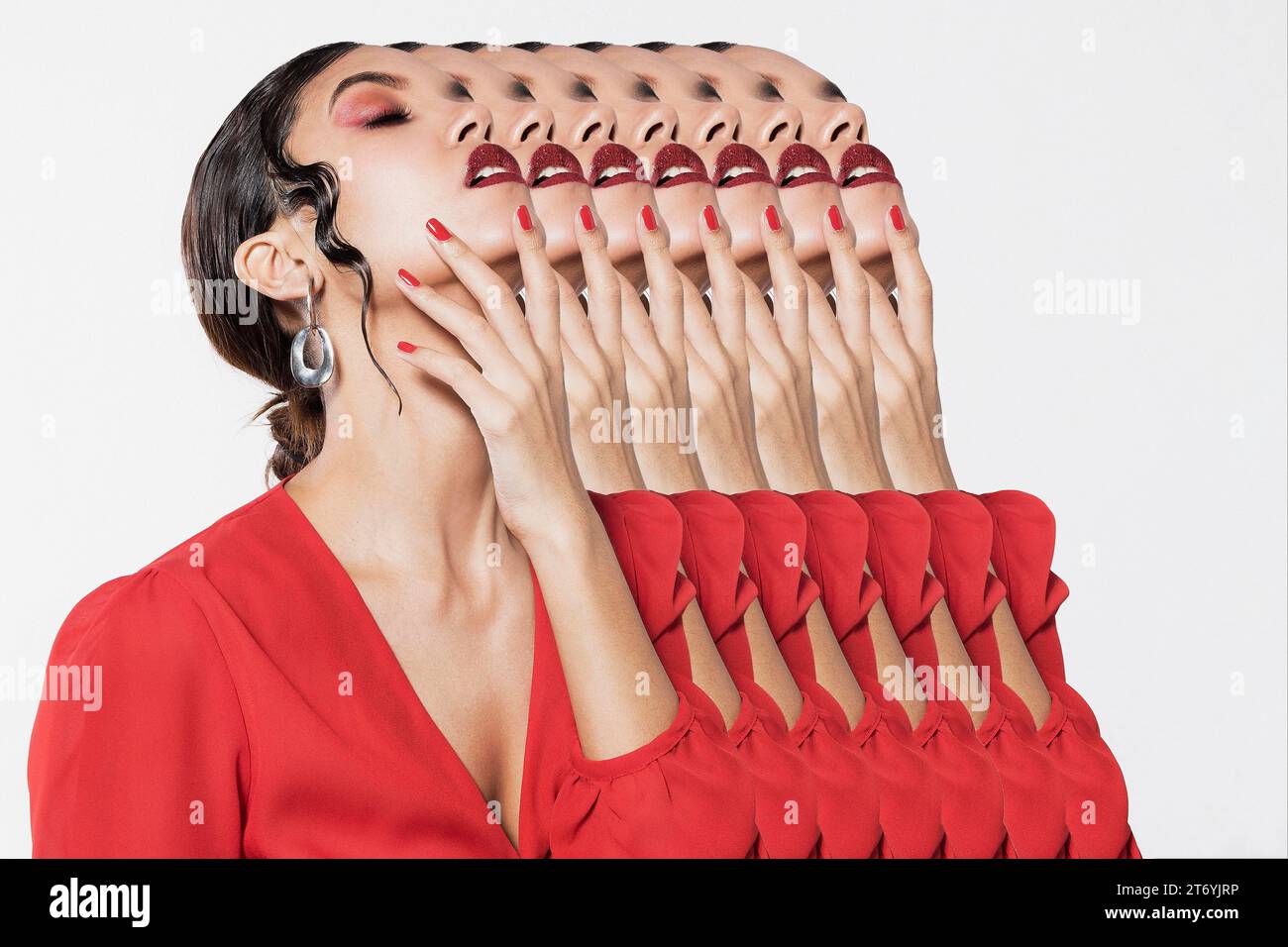 Woman emotion collage hi-res stock photography and images - Alamy