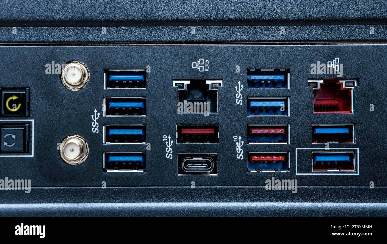 Port network switch background Stock Photo - Alamy