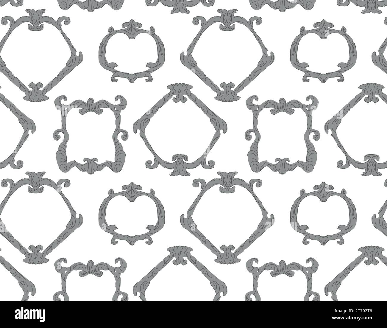 Pattern gray Victorian style picture frames, vector elements for