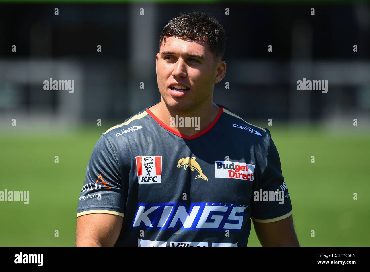 New Dolphins signing Jake Averillo is seen during a NRL Dolphins training session at Kayo Stadium