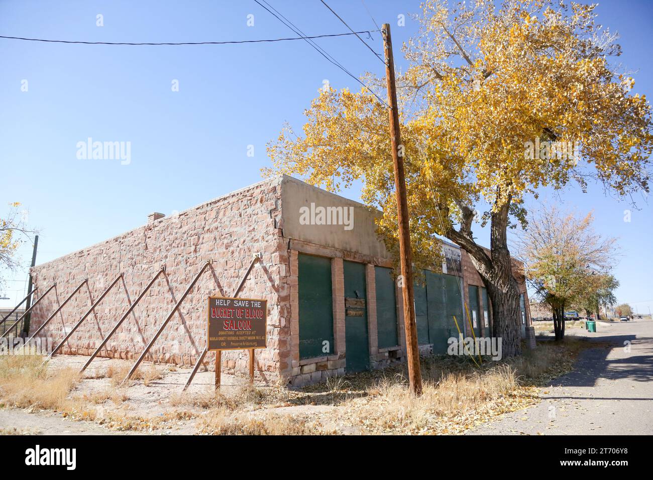 Shuttered Bucket of Blood Saloon in Holbrook, Arizona Stock Photo Alamy