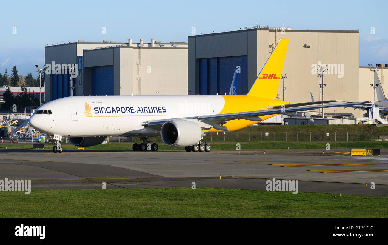 Everett, WA, USA November 11, 2023; Singapore Airlines and DHL
