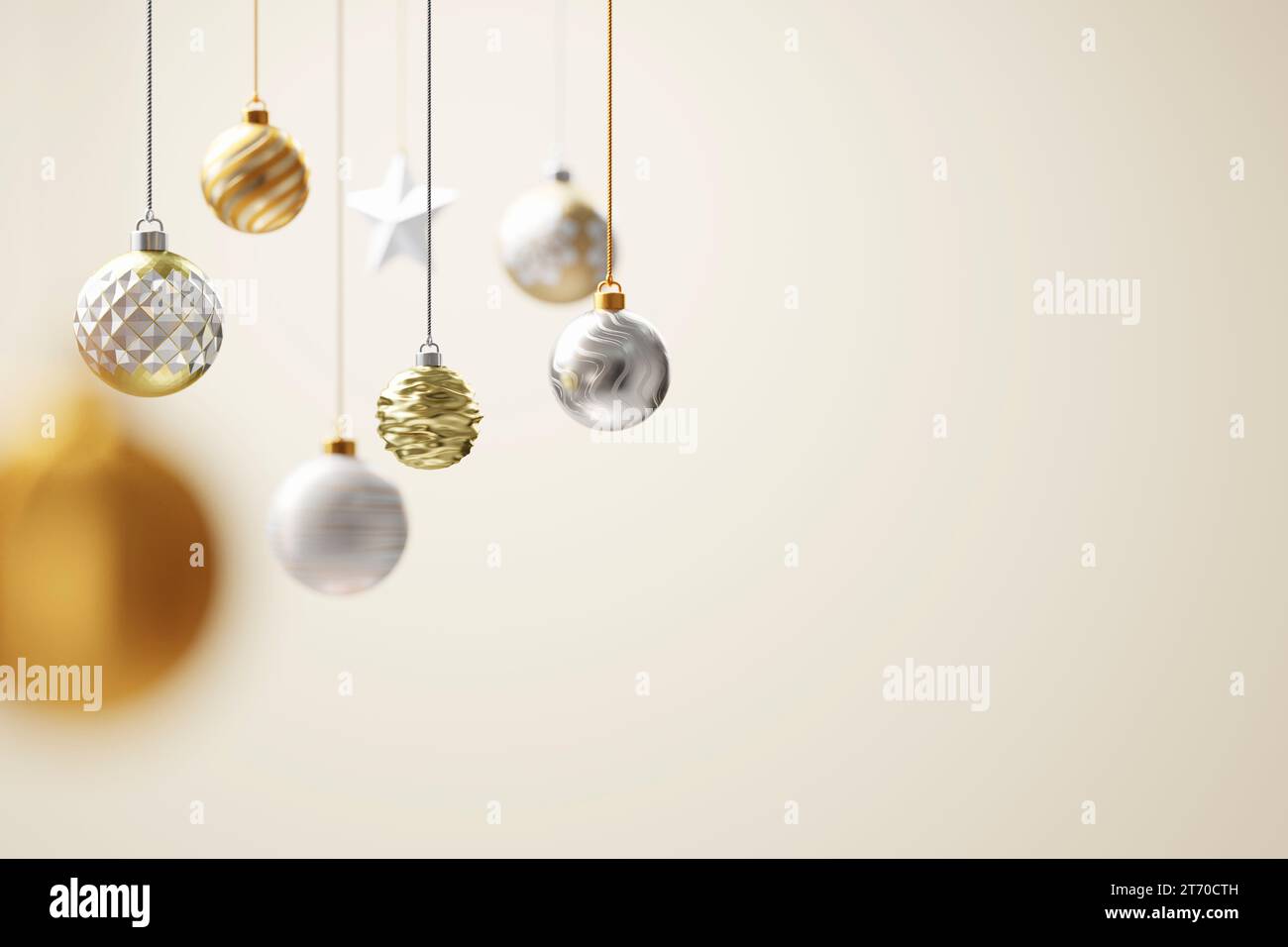 Happy Christmas, various ornaments to decorate the tree. Stock Photo