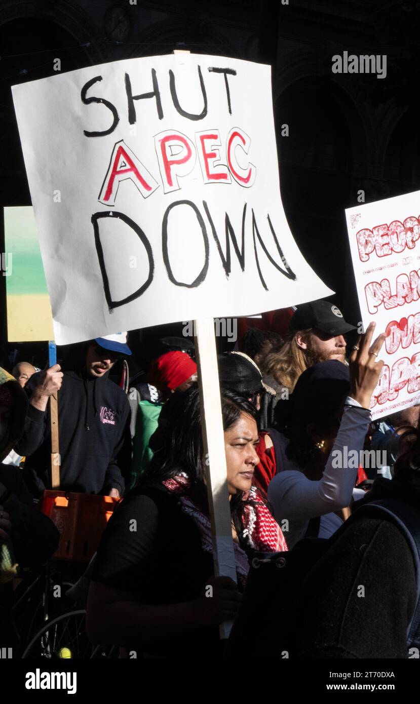 Apec Sf Rally A warm-up demonstration and march for APEC is held in San Francisco on ...
