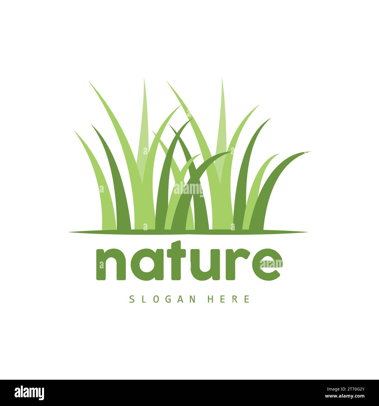 Green Grass Logo, Nature Plant Vector, Agriculture Leaf Simple Design ...