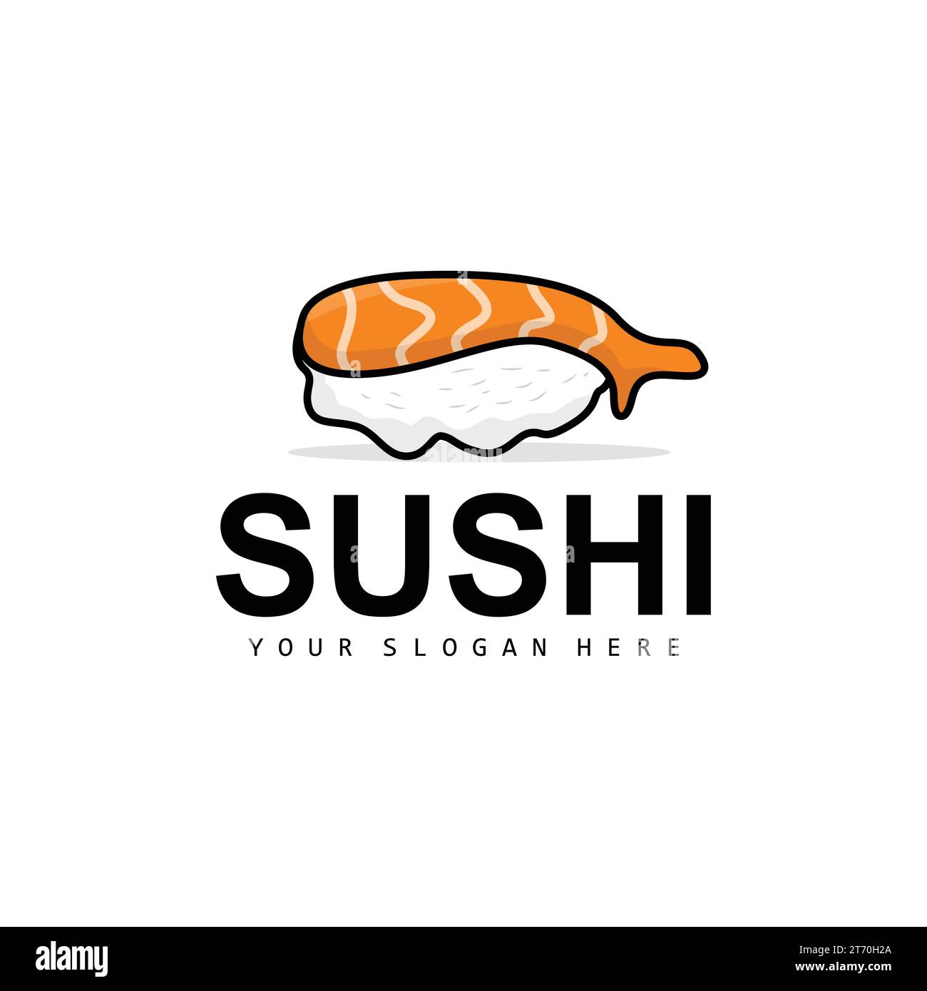 Sushi Logo, Japanese Food Sushi Seafood Vector, Japanese Cuisine Product Brand Design, Template Icon Stock Vector
