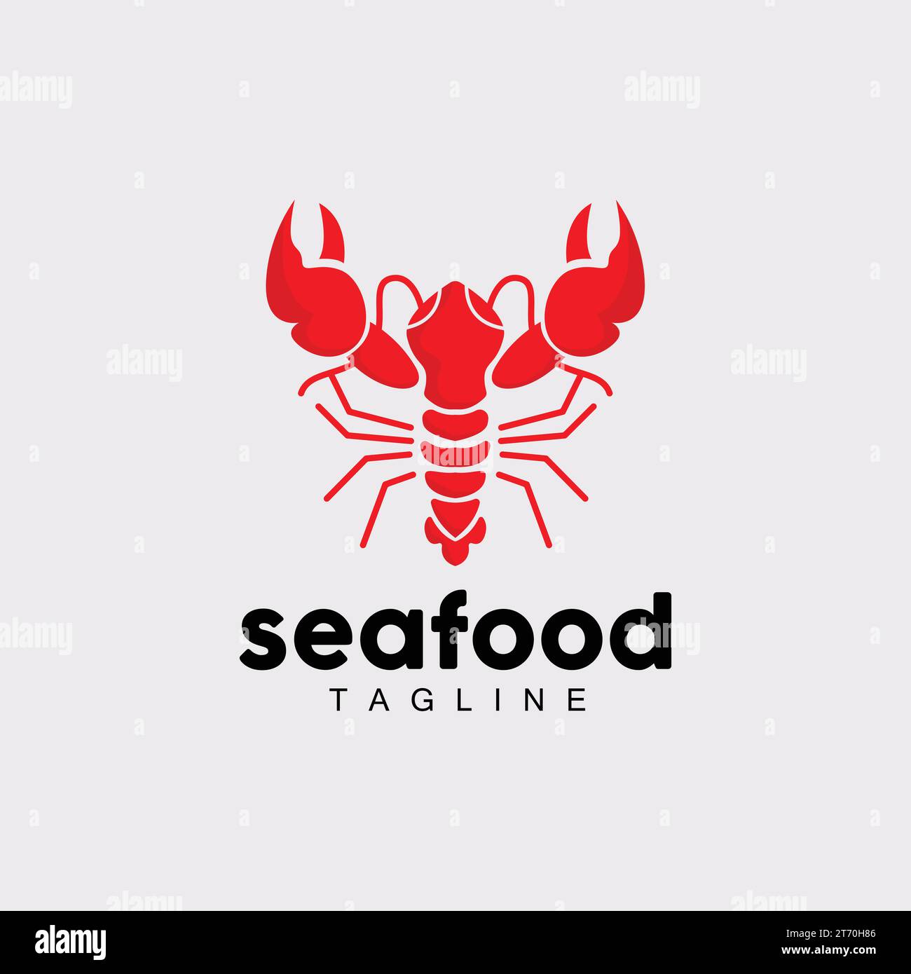 Lobster Logo, Simple Minimalist Design,Shrimp Seafood Food Vector, Illustration Symbol Icon Stock Vector