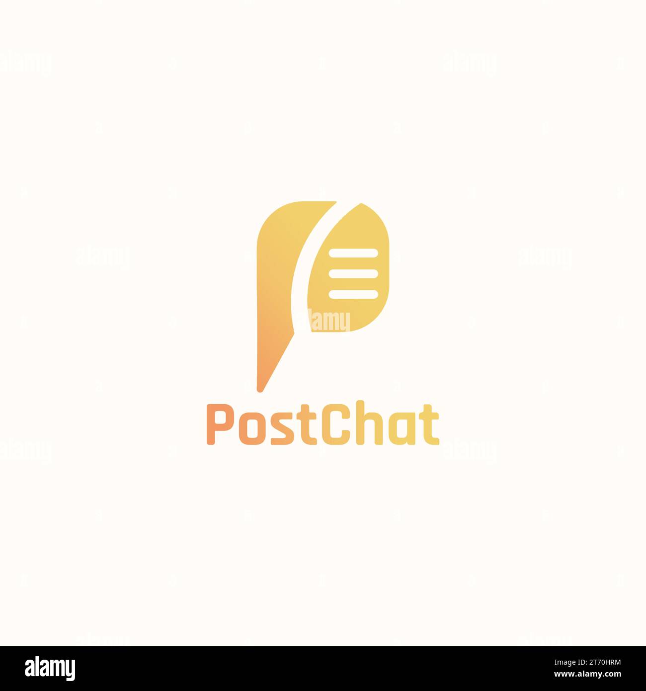 Message sharing application logo in the shape of the letter P and podcasts. Stock Vector