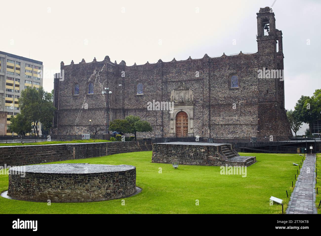 The ancient Aztec ruins of Tlatelolco in Mexico City Stock Photo