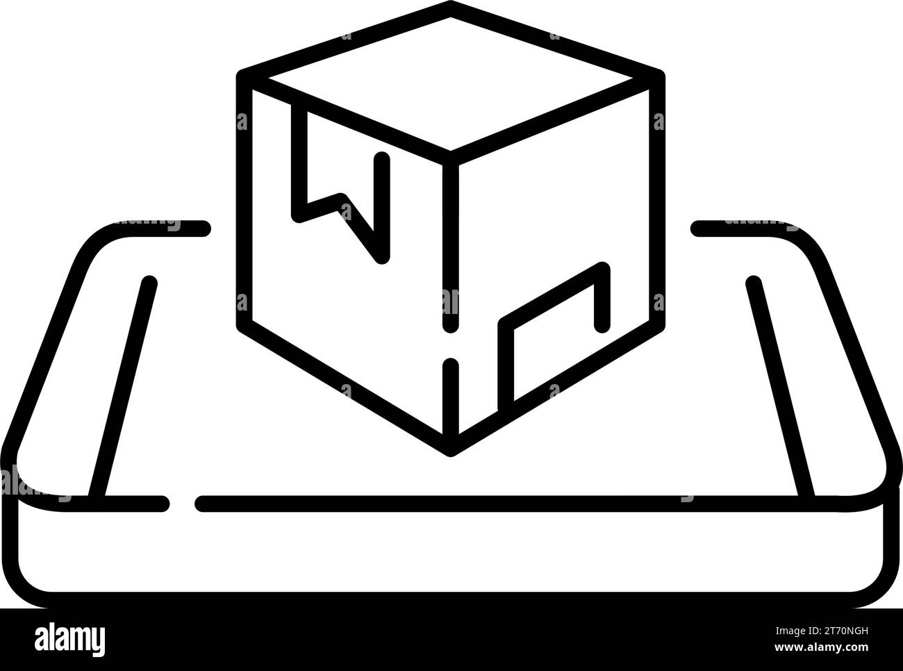 Parcel tracking and shipment services mobile app. Delivery company. Pixel perfect, editable stroke Stock Vector