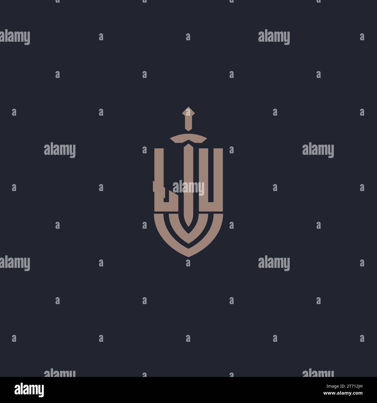 LU logo monogram with sword and shield style design template vector ...