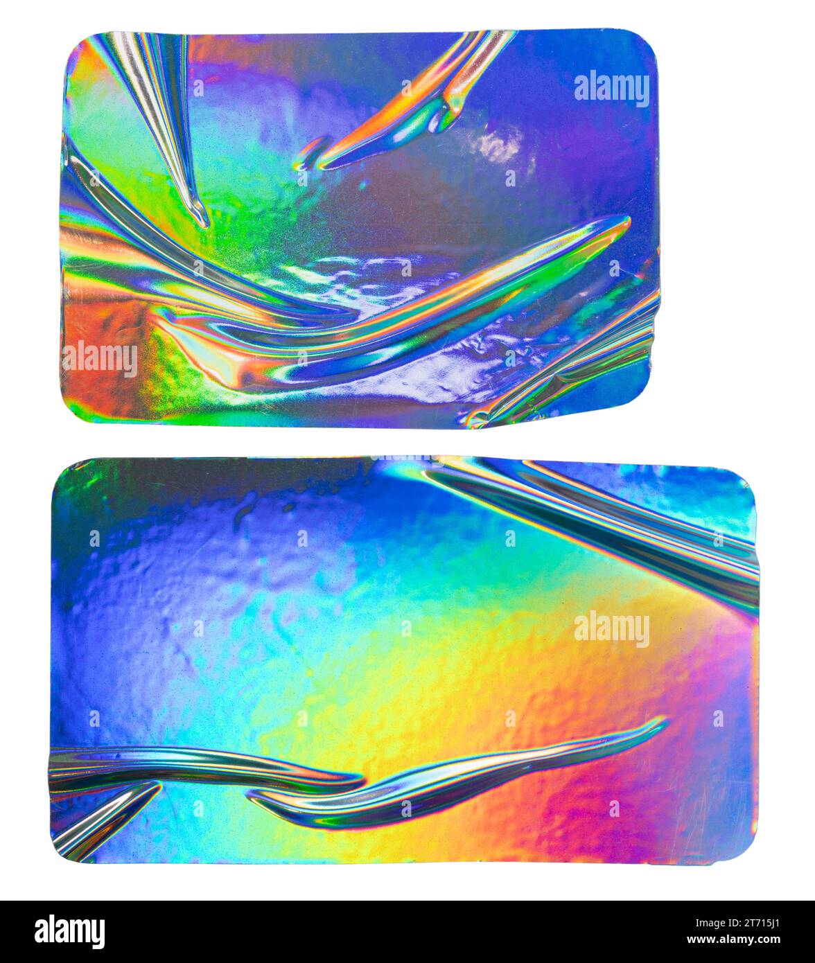Holographic rectangular stickers Stock Photo
