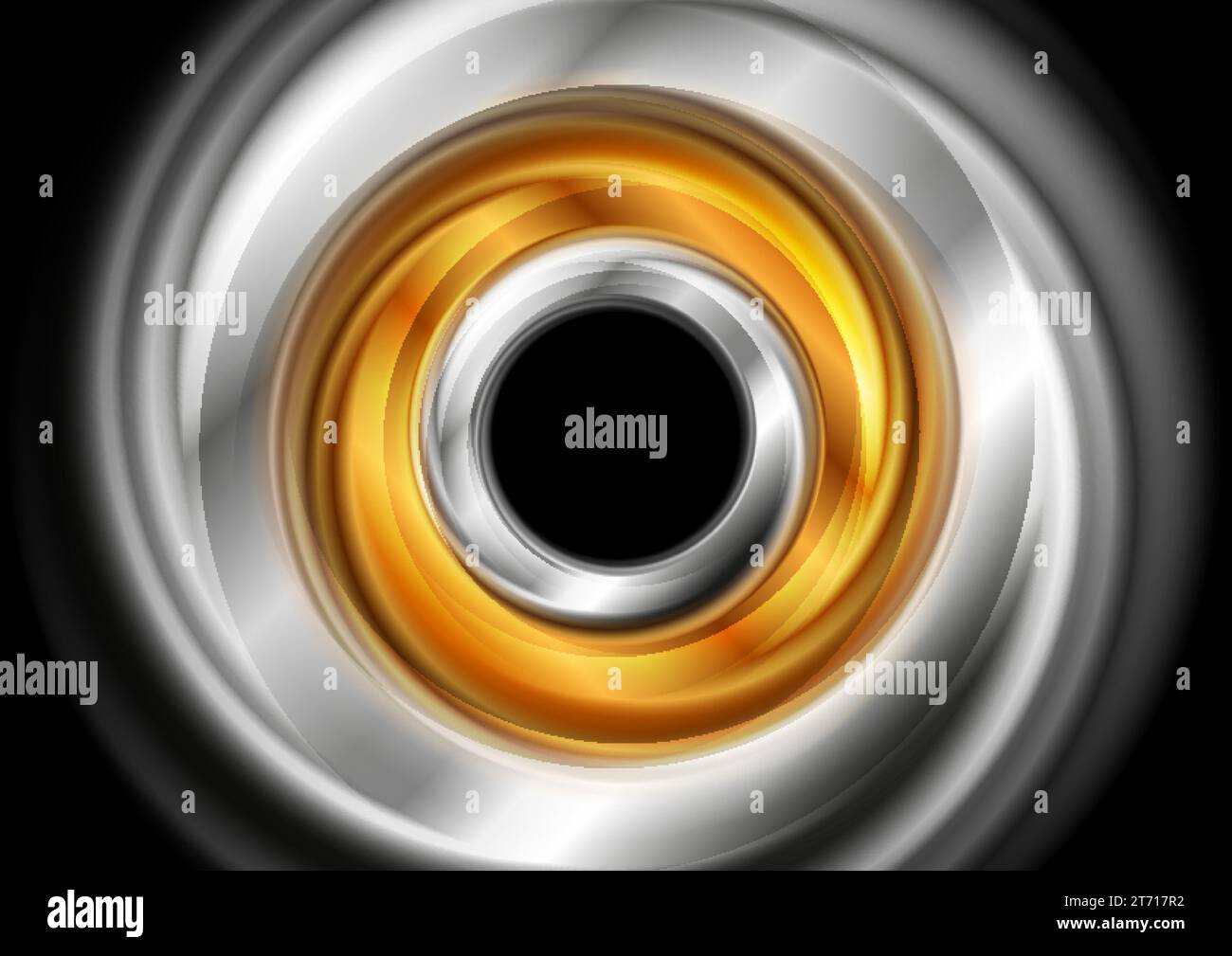 Golden and silver glossy smooth circles abstract background. Vector design Stock Vector