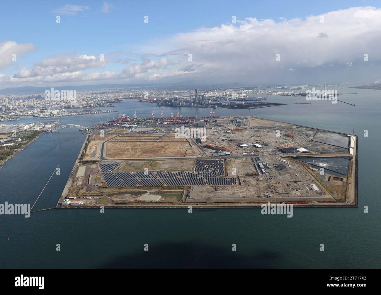 An Aerial Photo Shows Yumeshima An Artificial Island For Expo 2025 Osaka Kansai Japan Venue An Aerial Photo Shows Yumeshima An Artificial Island For Expo 2025 Osaka Kansai Japan Venue
