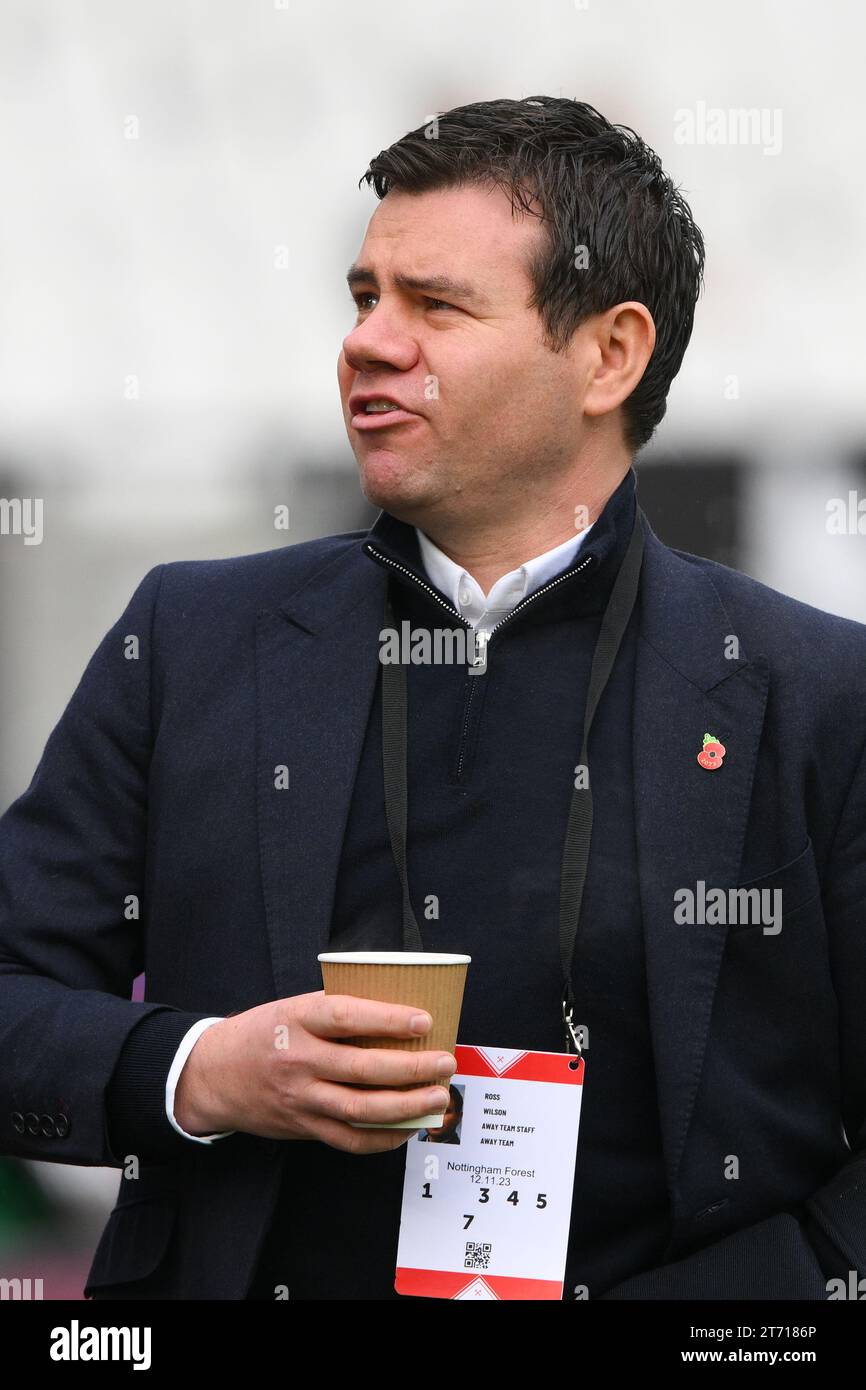London, UK. 12th November 2023. Nottingham Forest sporting director, Ross Wilson during the Premier League match between West Ham United and Nottingham Forest at the London Stadium, Stratford on Sunday 12th November 2023. (Photo: Jon Hobley | MI News) Credit: MI News & Sport /Alamy Live News Stock Photo