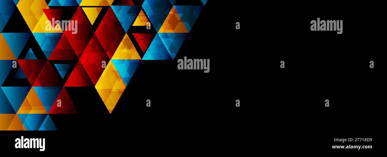 Colorful glossy triangles abstract technology background. Geometric vector design Stock Vector