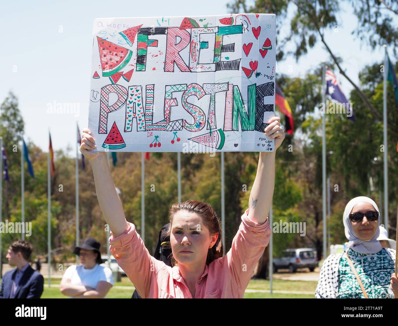 Australia, Canberra, 13th November 2023. Hundreds of protesters from ...