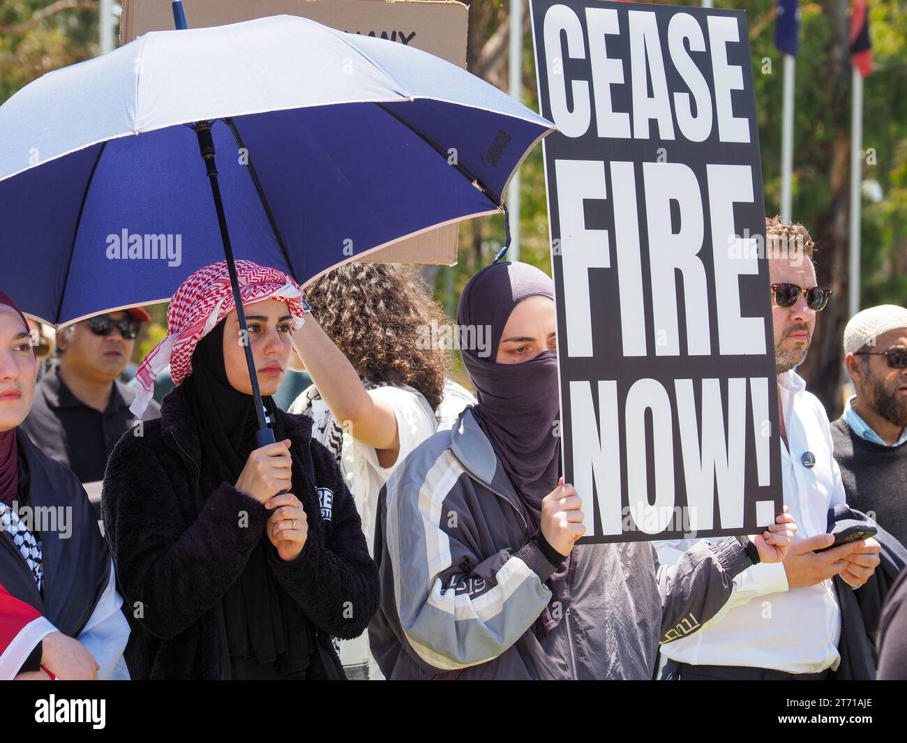 Australia, Canberra, 13th November 2023. Hundreds of protesters from ...