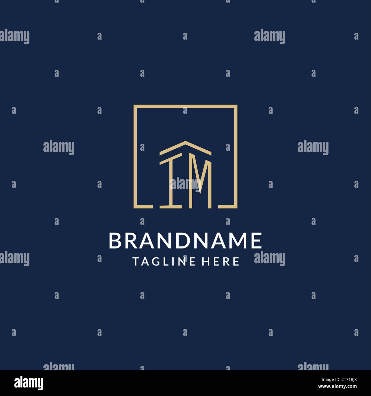Initial IM square lines logo, modern and luxury real estate logo design ...