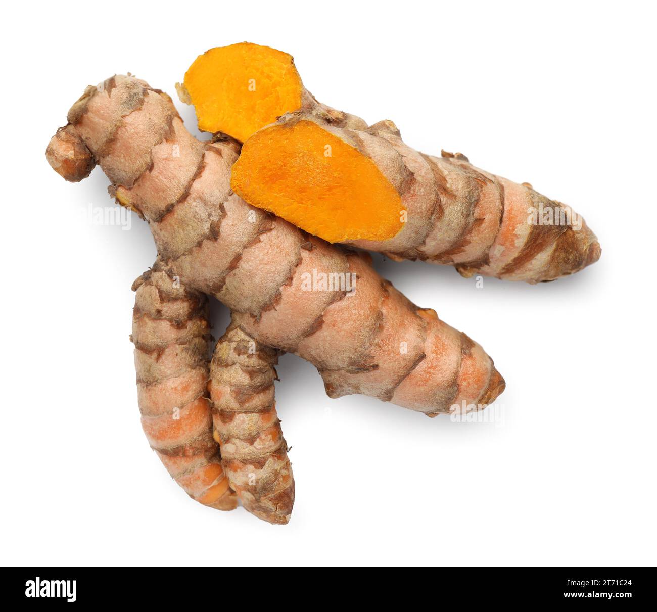 Hard Turmeric Roots Fresh turmeric roots isolated on white, top view Stock Photo - Alamy