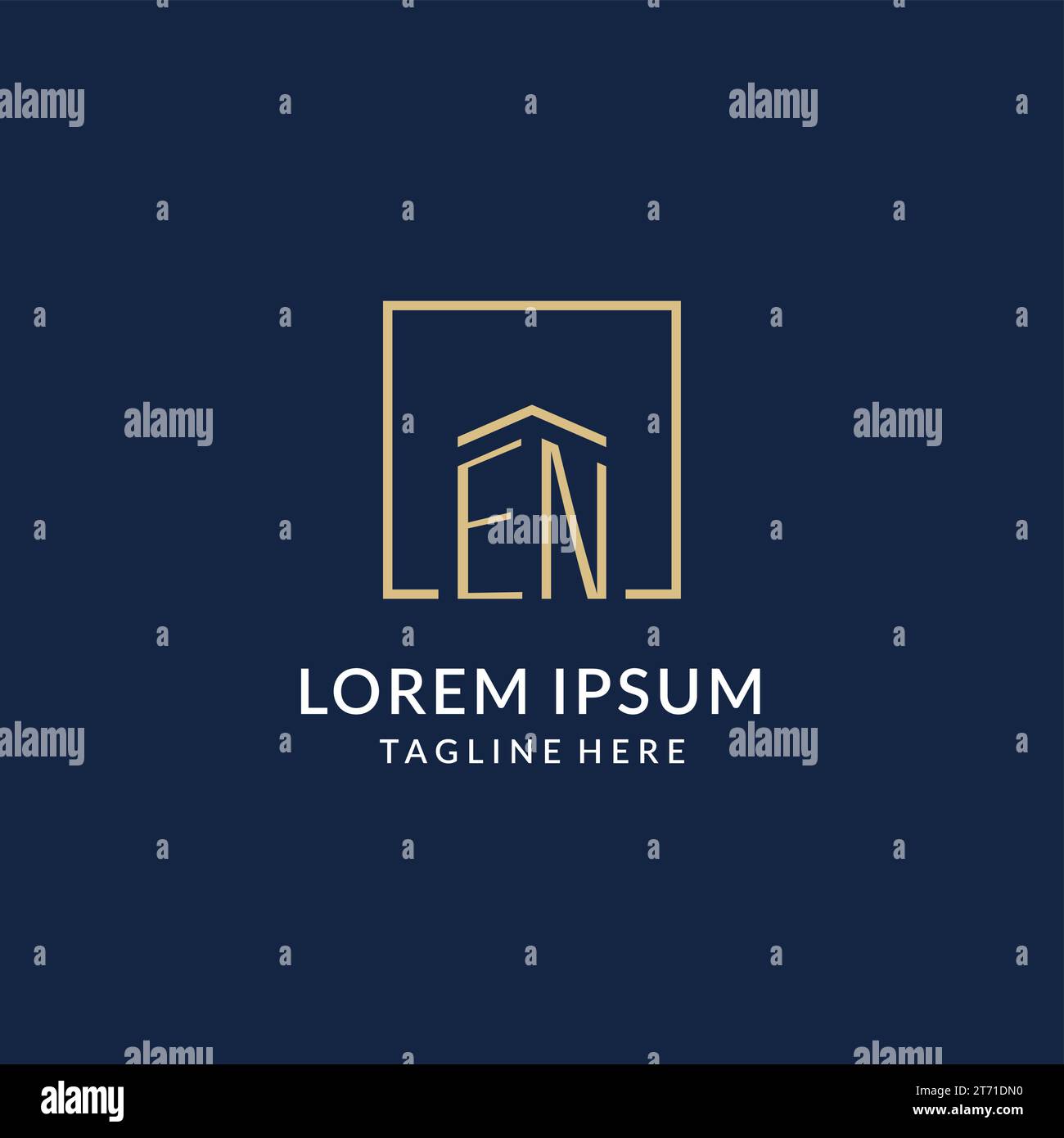 Initial EN square lines logo, modern and luxury real estate logo design ...