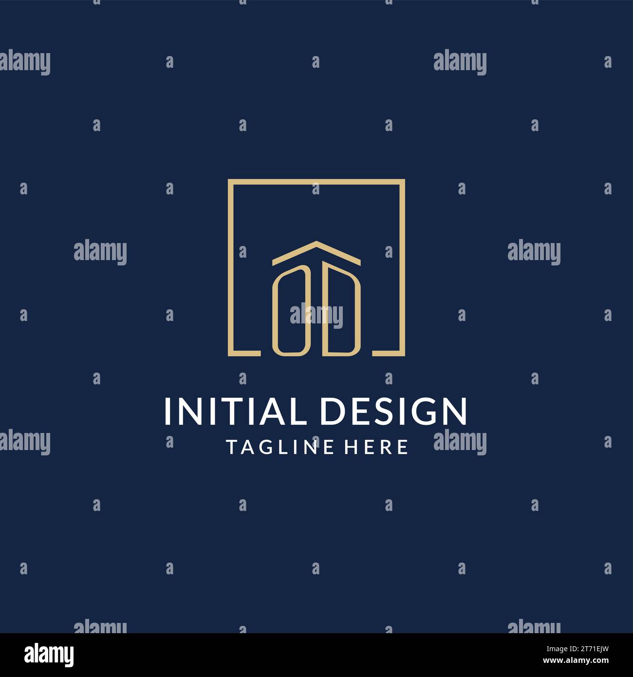 Initial OD square lines logo, modern and luxury real estate logo design ...