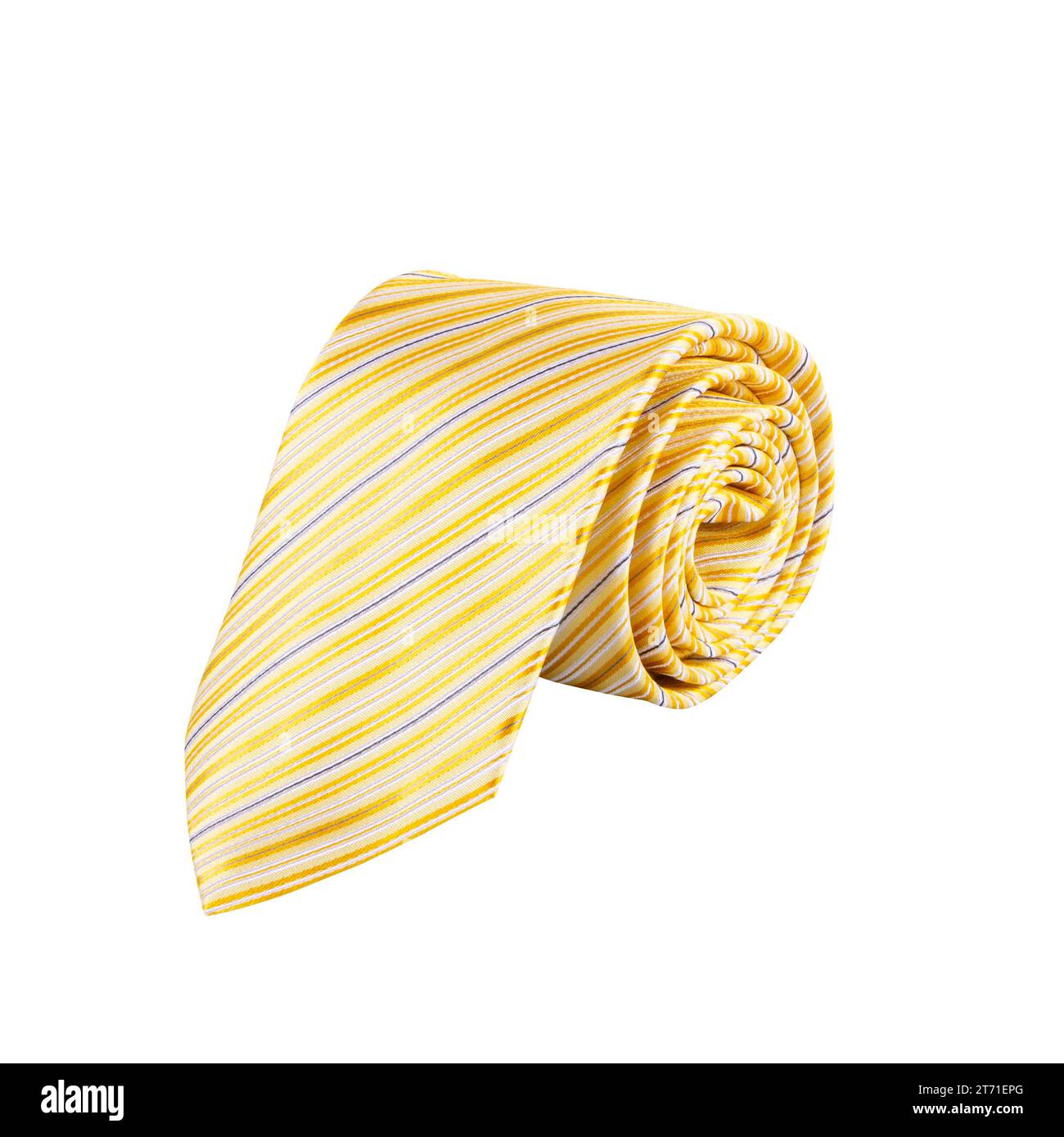 Rolled up neck tie isolated on white background Stock Photo