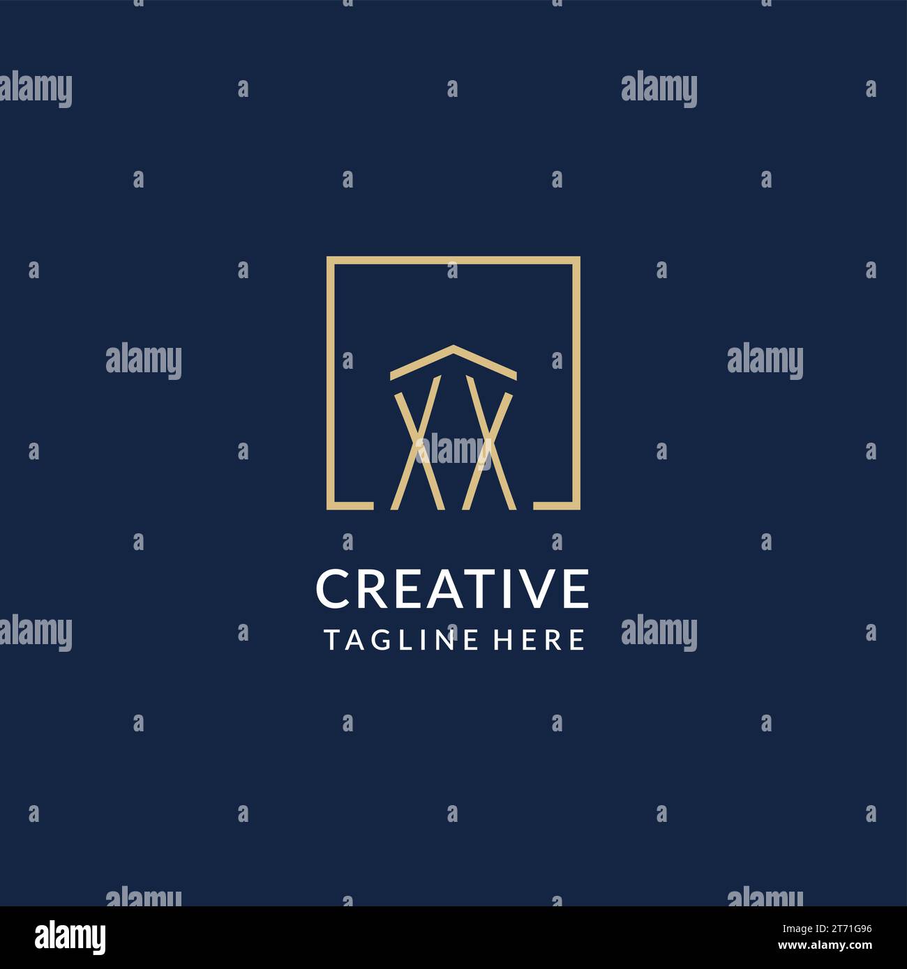 Initial XX square lines logo, modern and luxury real estate logo design ...